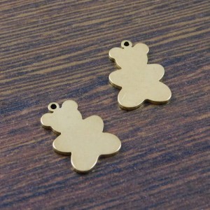Zawieszka miś 17x12mm stal nierdzewna pozłacana (1szt.)