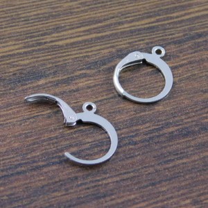 Bigle angielskie zamknięte stal nierdzewna 15x12mm ciemne srebrne (2szt.)