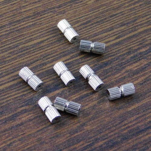 Zapięcie skręcane z metalu 7x3mm ciemne srebrne (6szt.)