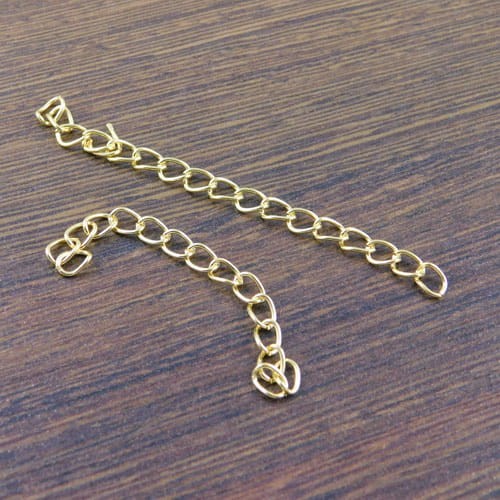 Łańcuszek przedłużka z metalu 55mm-65mm złoty (6szt.)