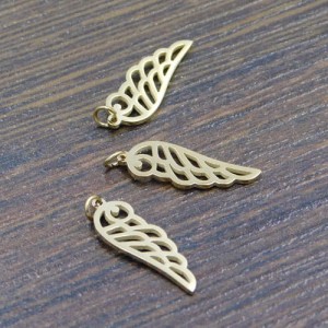 Zawieszka skrzydło stal chirurgiczna pozłacana 17x5.5mm (1szt.)