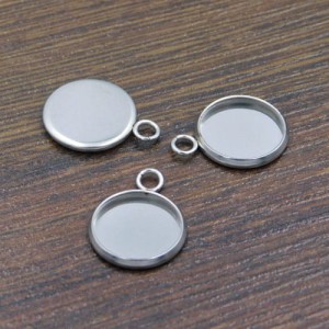 Baza oprawa do kaboszonów 12mm stal chirurgiczna ciemne srebro (2szt.)
