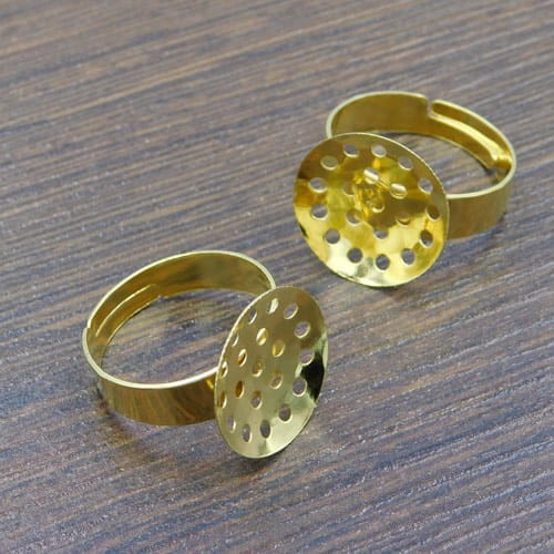 Baza pierścionka sitko metalowe 20mmx16mm złota (1szt)