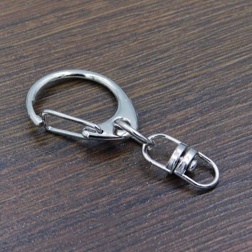 Baza breloczka obrotowa z metalu 47x22mm ciemno srebrna (1szt.)