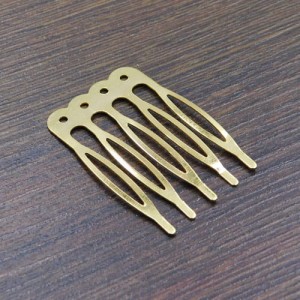 Złoty grzebień do włosów baza metalowa do zdobienia 40x27mm (1szt.)