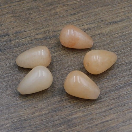 Jadeit jasny łosoś kropla 15x10mm (1szt)