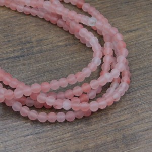 Kwarc wiśniowy matowy kulki 4-4.5mm (10szt.)