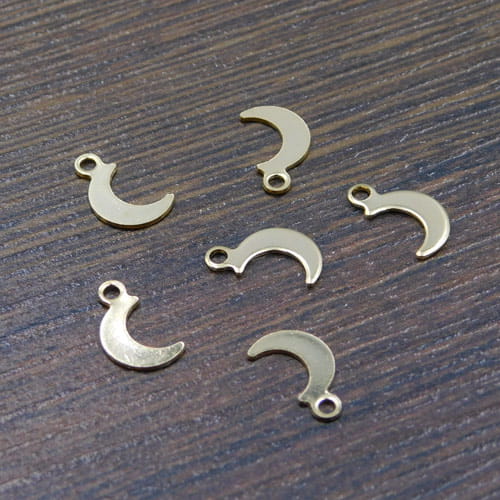 Zawieszka księżyc stal nierdzewna 10x6mm złota (4szt.)