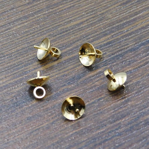 Zawieszka do wklejania stal nierdzewna 7x6mm złota (1szt)