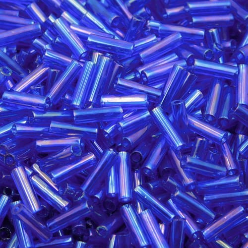 TOHO Bugle 6mm Transparent-Rainbow Cobalt (10g)