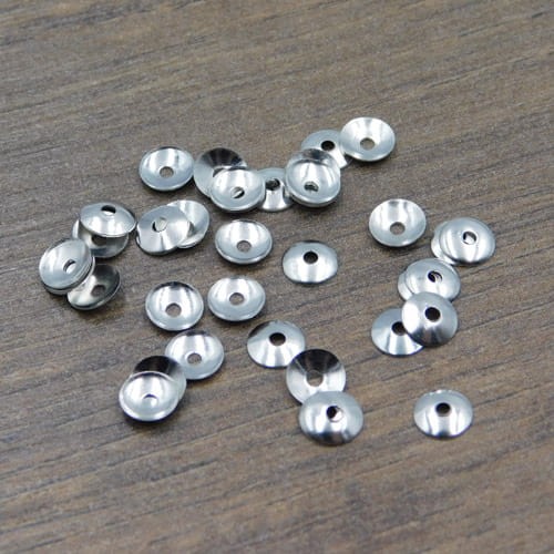 Nakładka, miseczka z metalu 5x0.85mm ciemna srebrna (100szt)