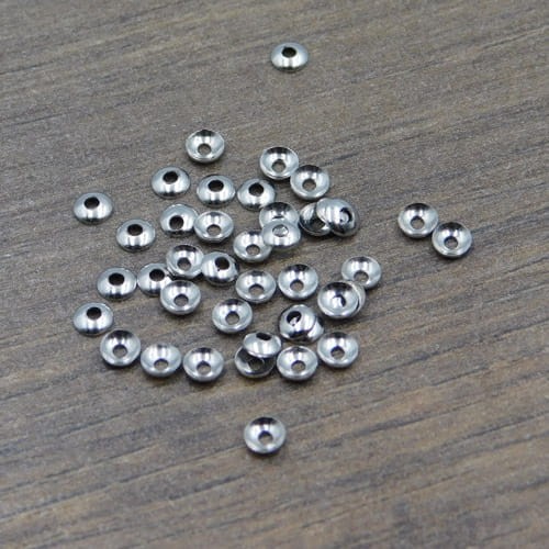 Nakładka, miseczka z metalu 3x0.8mm ciemna srebrna (30szt)