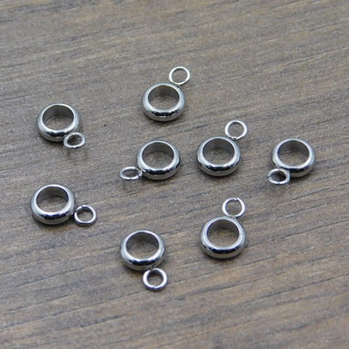 Podwieszka stal nierdzewna 8.5x6x2mm ciemna srebrna (2szt.)
