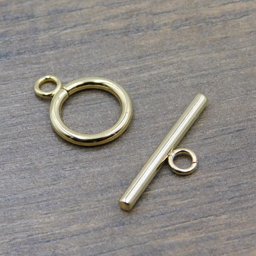 Zapięcie koło stal chirurgiczna pozłacana 19x14mm (1kpl.)