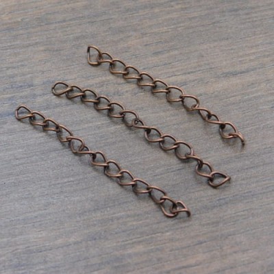 Łańcuszek przedłużka z metalu 40mm-55mm kolor miedziany (6szt)