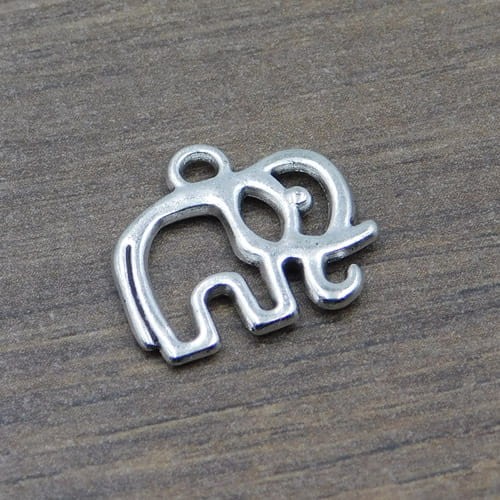 Zawieszka słonik z metalu 16x14.5mm ciemna srebrna (4szt.)