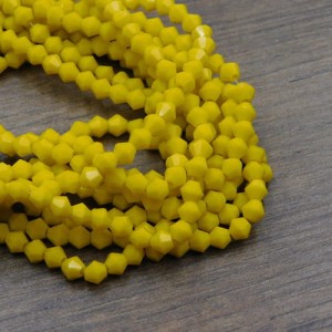 Kryształki bicone ze szkła 4.5x4mm żółte (75szt.)