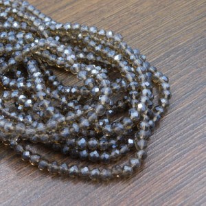 Oponki fasetowane ze szkła 4x3.5mm szare z połyskiem (110szt.)