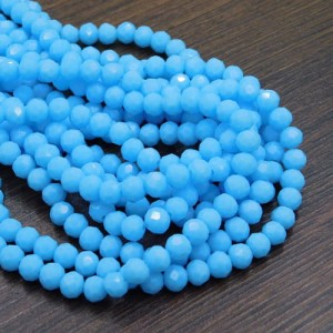 Oponki fasetowane ze szkła 6x4.5mm niebieskie (20szt.)