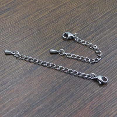 Zapięcie karabińczyk stal nierdzewna 9x5mm z przedłużką 5cm (1szt.)