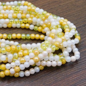 Kulki ze szkła 4-4.5mm mix żółty perłowy (95szt.)