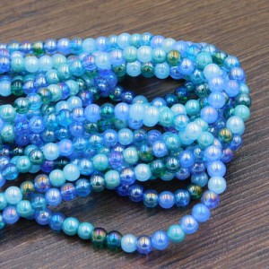 Kulki ze szkła 4-4.5mm mix niebieski perłowy (95szt.)