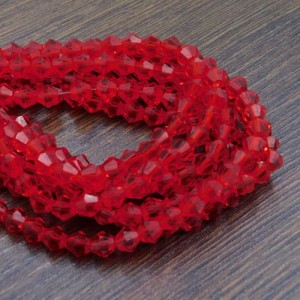 Kryształki bicone ze szkła 6mm czerwone (45szt.)