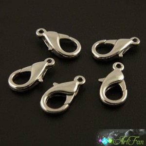 Karabińczyk metalowy 16mm ciemny srebrny (6szt)