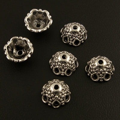 Nakładka metalowa 12x7mm ciemna srebrna (4szt.)