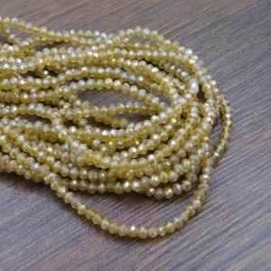 Oponki fasetowane ze szkła 3x2.5mm złote AB (150szt.)