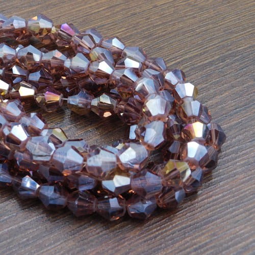 Kryształki ze szkła 8mm fioletowe AB (38szt.)