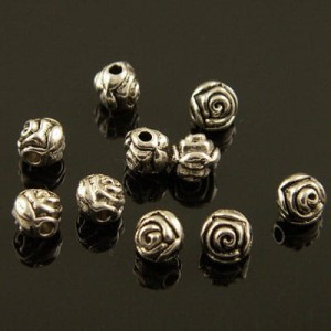 Przekładka metalowa róża 5mm ciemna srebrna (10szt)