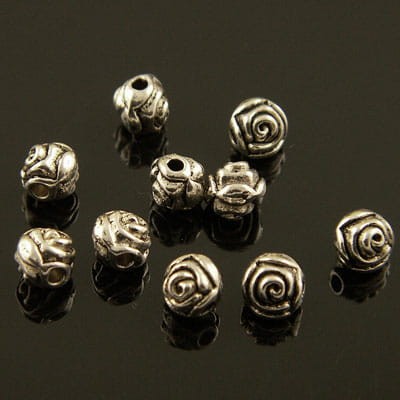 Przekładka metalowa róża 5mm ciemna srebrna (10szt)