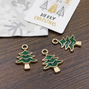 Zawieszka świąteczna choinka z metalu i emalii 20x14.5mm zielona (1szt.)