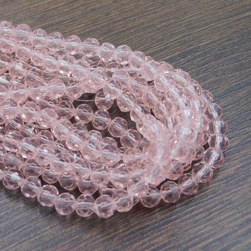 koraliki-szklane-fasetowane-kulki-6mm-jasny-róż-pudrowy-diy