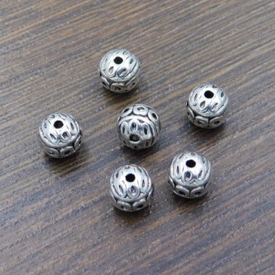 Przekładka kulka z metalu 8mm ciemna srebrna (4szt)