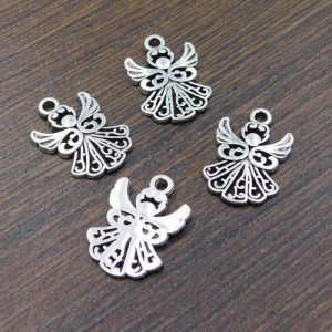 Zawieszka anioł metalowy 20x14mm antyczne srebro (4szt.)
