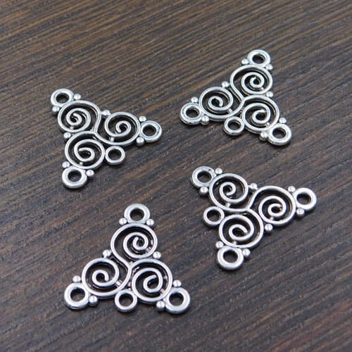 Zawieszka baza kolczyka z metalu 19x19mm ciemna srebrna (4szt)