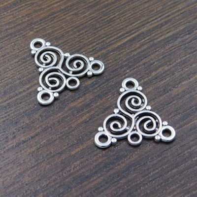 Zawieszka baza kolczyka z metalu 19x19mm ciemna srebrna (4szt)