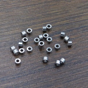 Przekładka walec do biżuterii stal nierdzewna ciemne srebro 3x2mm (6szt.)