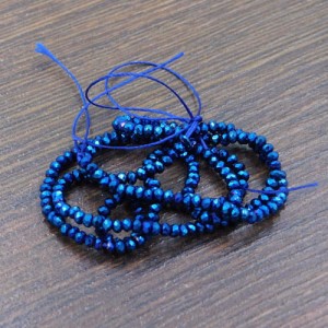 Oponki fasetowane ze szkła 2x1.5mm niebieskie metaliczne (210szt.)