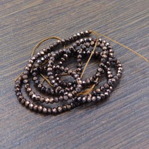 Oponki fasetowane ze szkła 2x1.5mm brązowe metaliczne (220szt.)