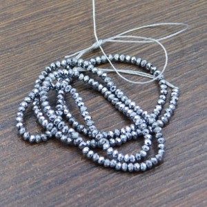 Oponki fasetowane ze szkła 2x1.5mm ciemne srebrne (220szt.)