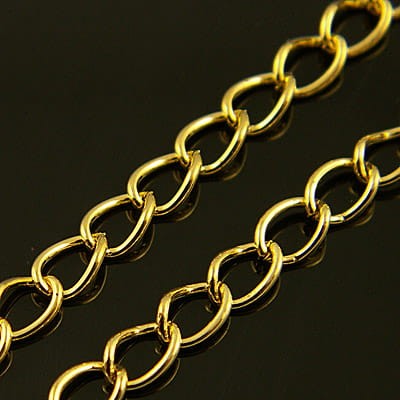 Łańcuszek metalowy na przedłużki 5x4mm złoty (1metr)