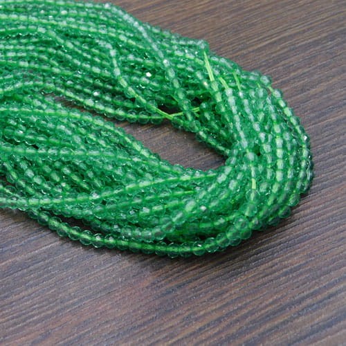 Kulki ze szkła fasetowane 3mm zielone (135szt.)