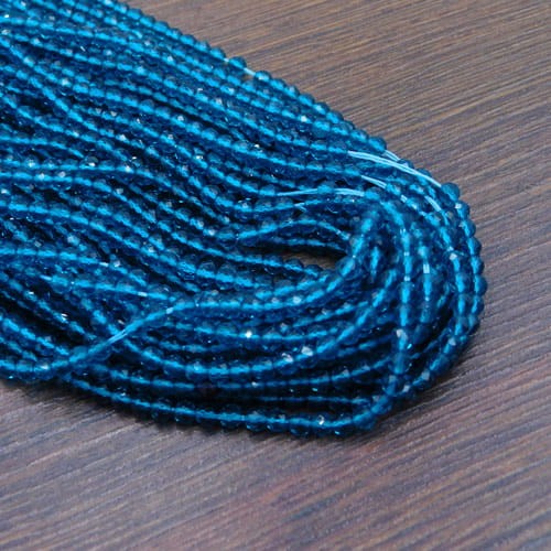 Kulki ze szkła fasetowane 3mm ciemno niebieskie (135szt.)