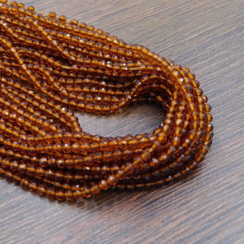 Kulki ze szkła fasetowane 3mm brązowe (135szt.)