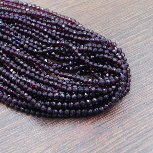 Kulki ze szkła fasetowane 3mm ciemno fioletowe (135szt.)