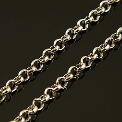 Łańcuszek metalowy okrągły 2.5mm ciemny srebrny (1metr)