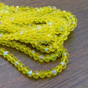 Oponki fasetowane ze szkła 6x4.5mm żółte AB (20szt.)